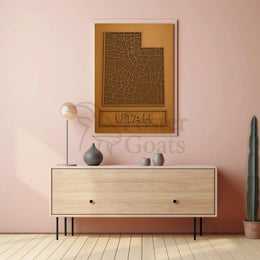 Utah State Map Minimalist Design Travel Poster PosterGoat
