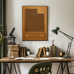 Utah State Map Minimalist Design Travel Poster PosterGoat