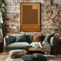 Utah State Map Minimalist Design Travel Poster PosterGoat