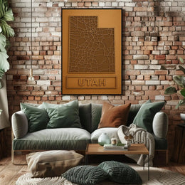 Utah State Map Minimalist Design Travel Poster PosterGoat