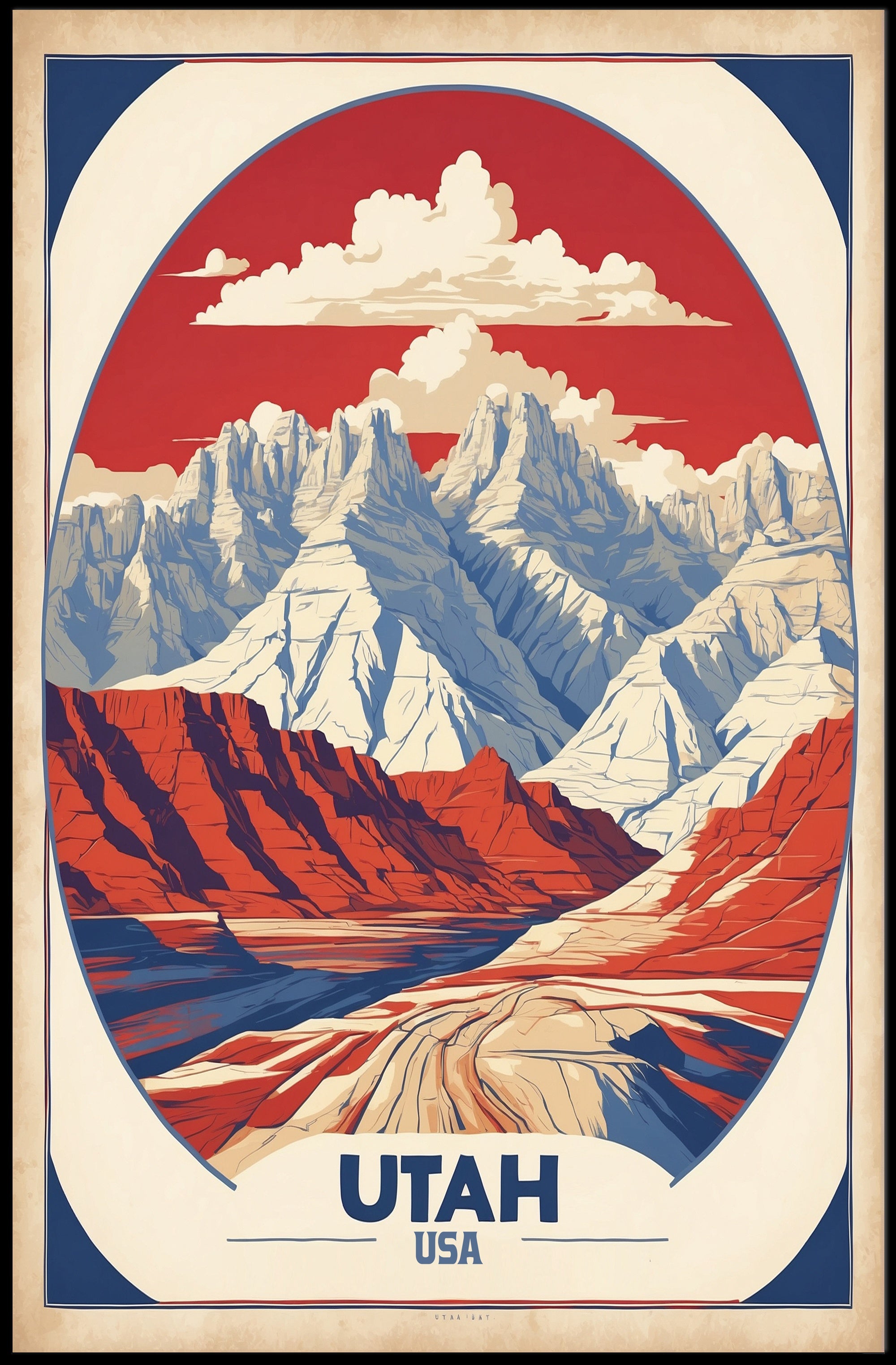 Utah's Iconic Landscapes Vintage Travel Poster PosterGoat