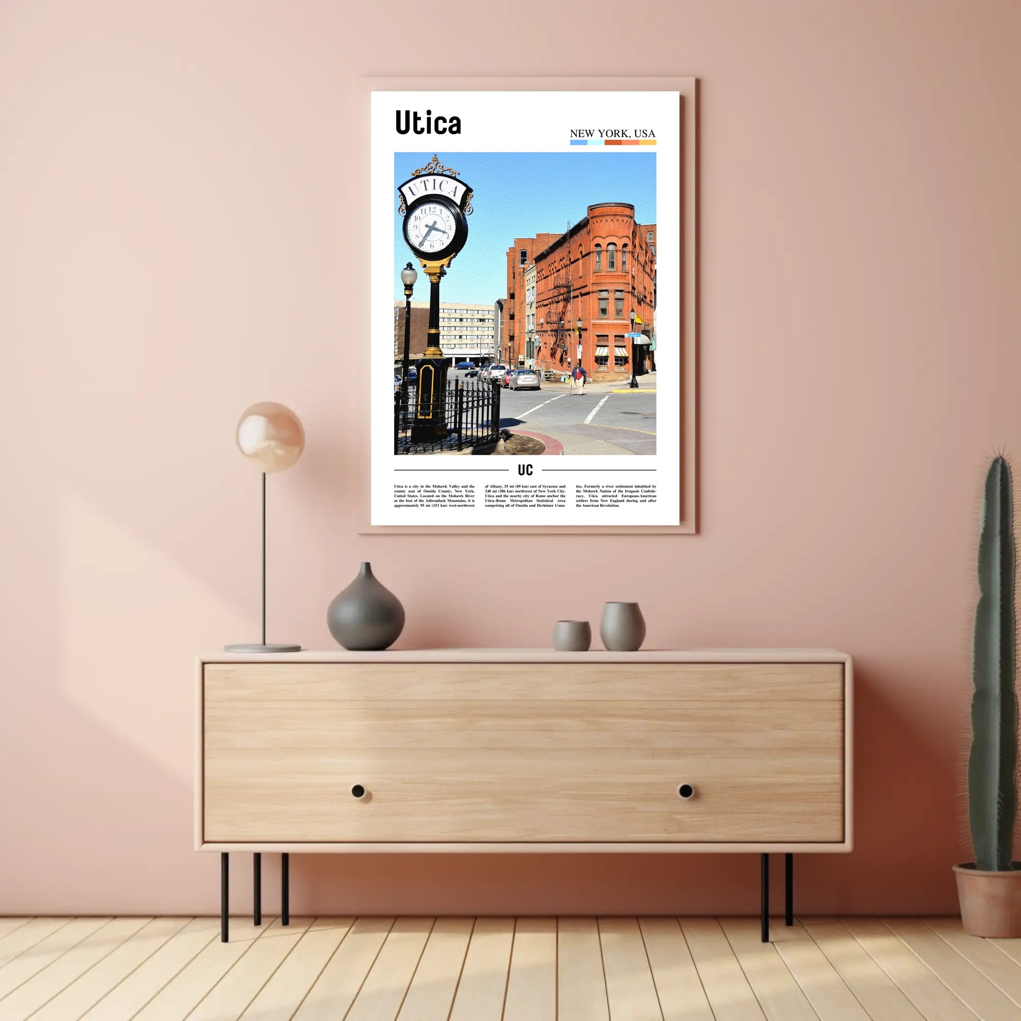 Utica Vintage Street Scene Travel Poster PosterGoat