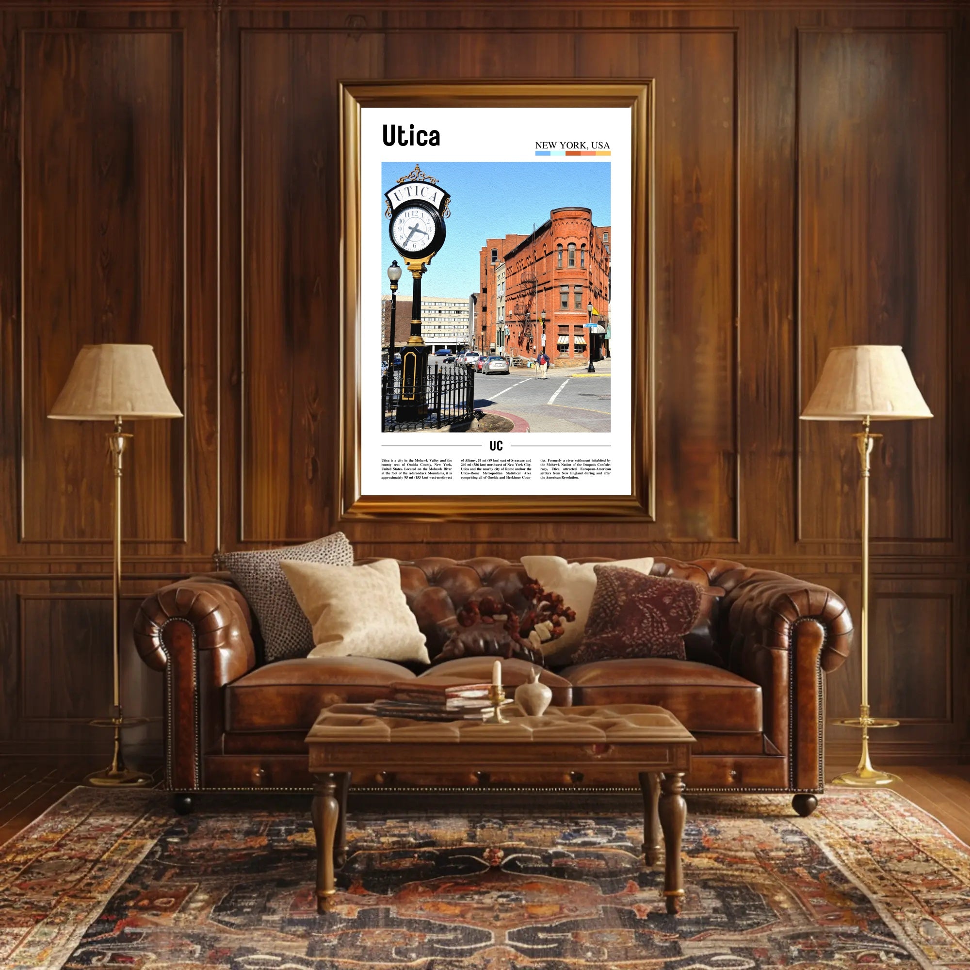 Utica Vintage Street Scene Travel Poster PosterGoat