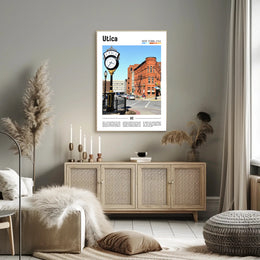 Utica Vintage Street Scene Travel Poster PosterGoat