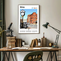 Utica Vintage Street Scene Travel Poster PosterGoat