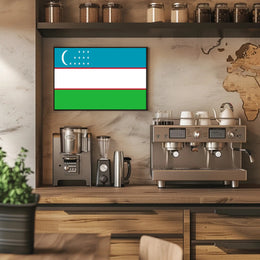 Uzbekistan National Pride Modern Art Country Flag Poster PosterGoat