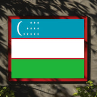 Uzbekistan National Pride Modern Art Country Flag Poster PosterGoat