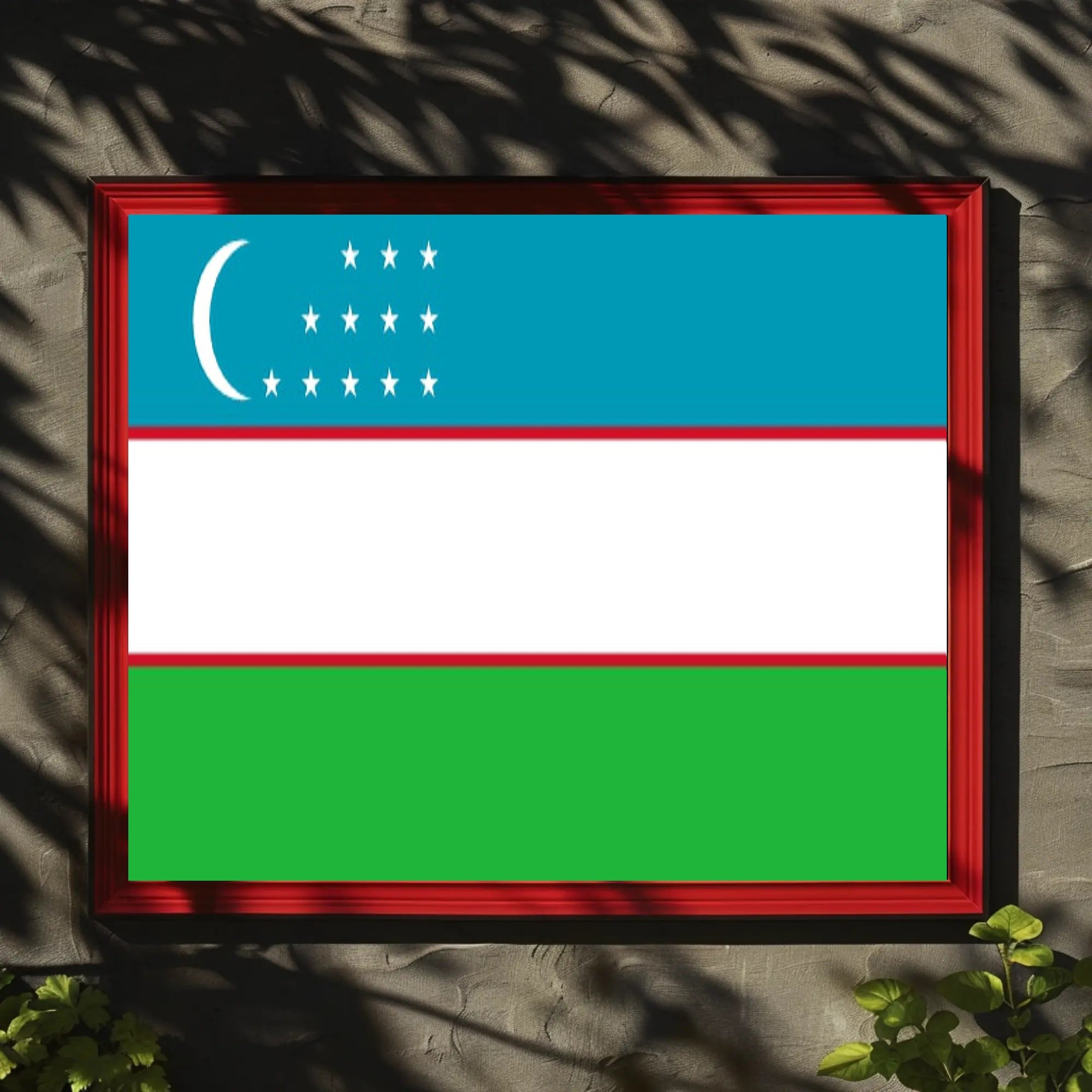 Uzbekistan National Pride Modern Art Country Flag Poster PosterGoat