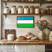 Uzbekistan National Pride Modern Art Country Flag Poster PosterGoat