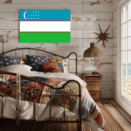 Uzbekistan National Pride Modern Art Country Flag Poster PosterGoat