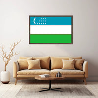 Uzbekistan National Pride Modern Art Country Flag Poster PosterGoat