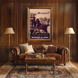Vacation at Home WWII Propaganda Poster PosterGoat