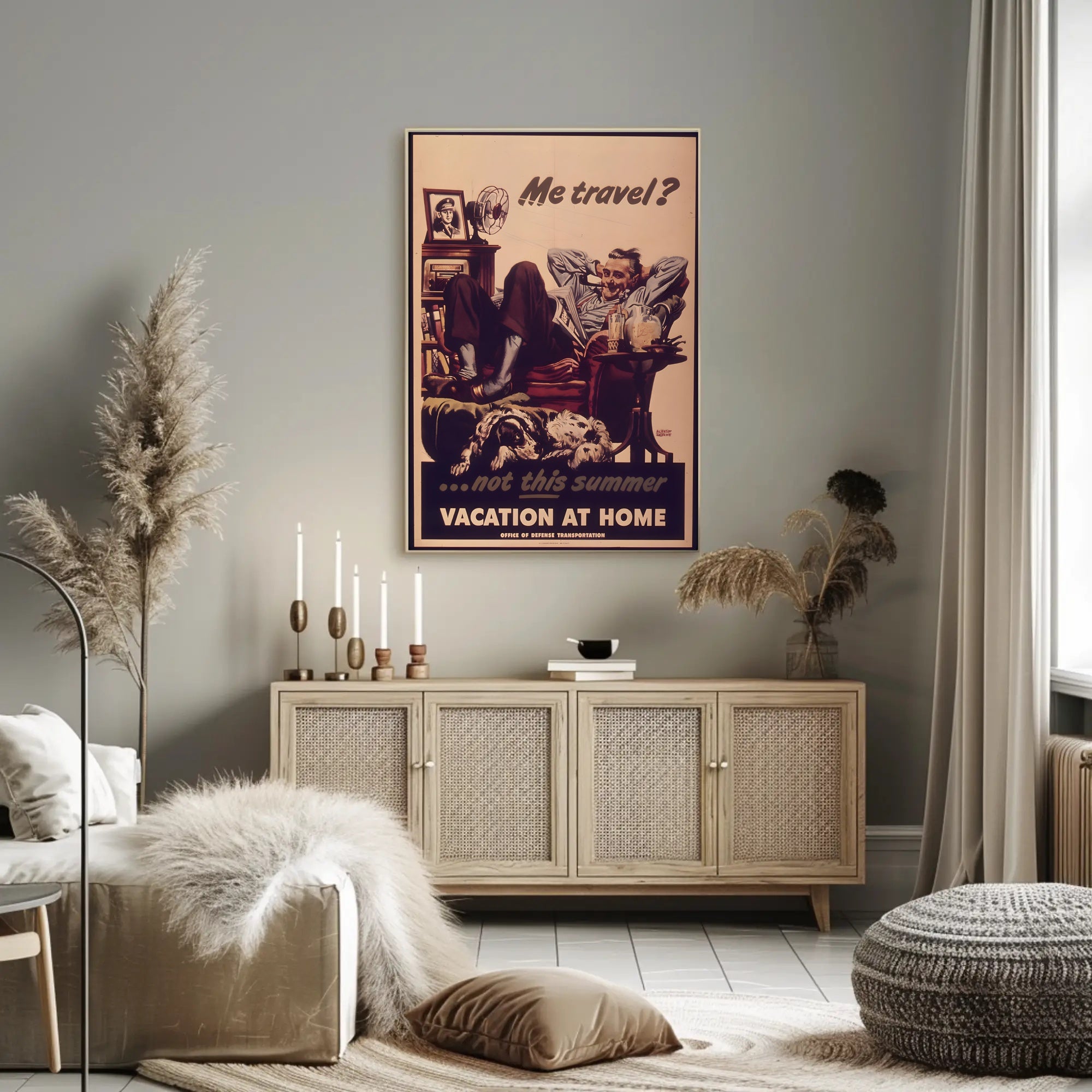 Vacation at Home WWII Propaganda Poster PosterGoat
