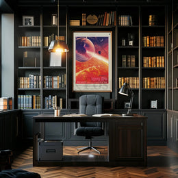 Vacation on 55 Cancri e Futuristic Sci-Fi Poster PosterGoat