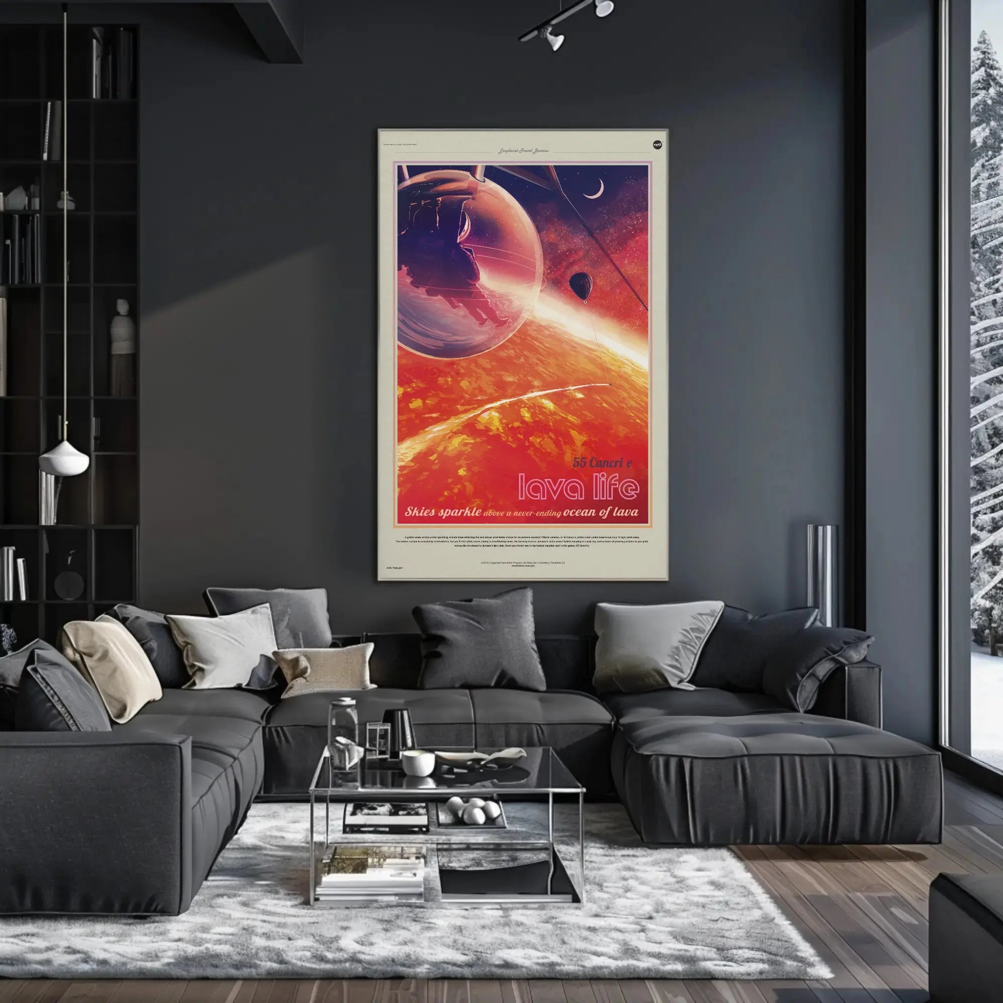 Vacation on 55 Cancri e Futuristic Sci-Fi Poster PosterGoat