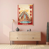 Valencia Cityscape at Sunset: Travel Poster PosterGoat