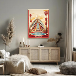 Valencia Cityscape at Sunset: Travel Poster PosterGoat