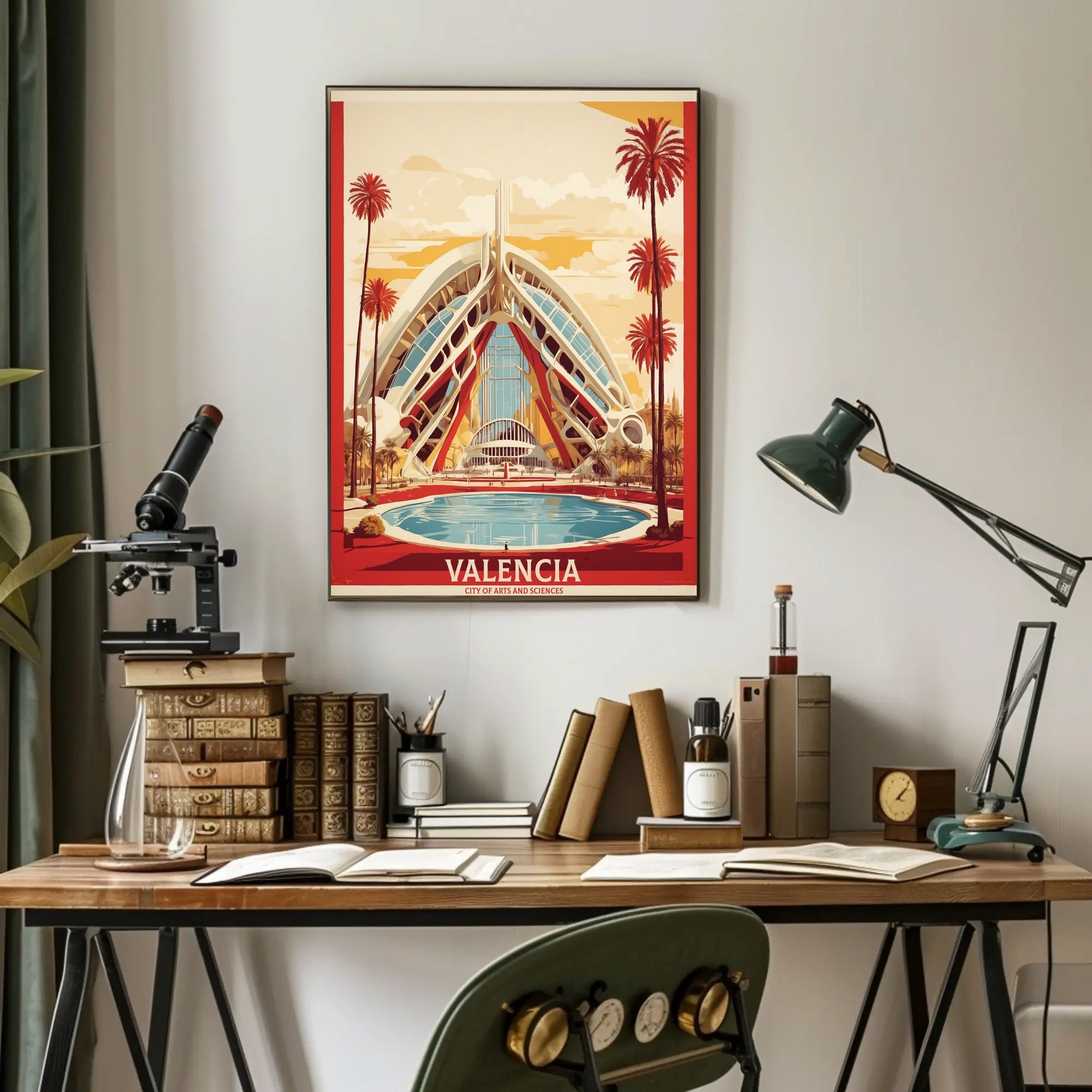Valencia Cityscape at Sunset: Travel Poster PosterGoat