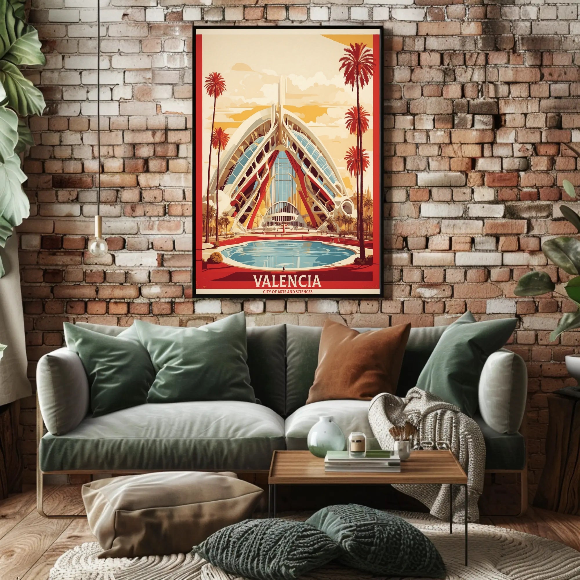 Valencia Cityscape at Sunset: Travel Poster PosterGoat