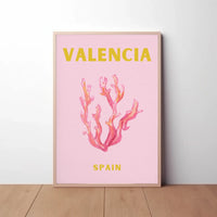 Valencia Coastal Tranquility Artistic Travel Poster PosterGoat