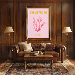 Valencia Coastal Tranquility Artistic Travel Poster PosterGoat