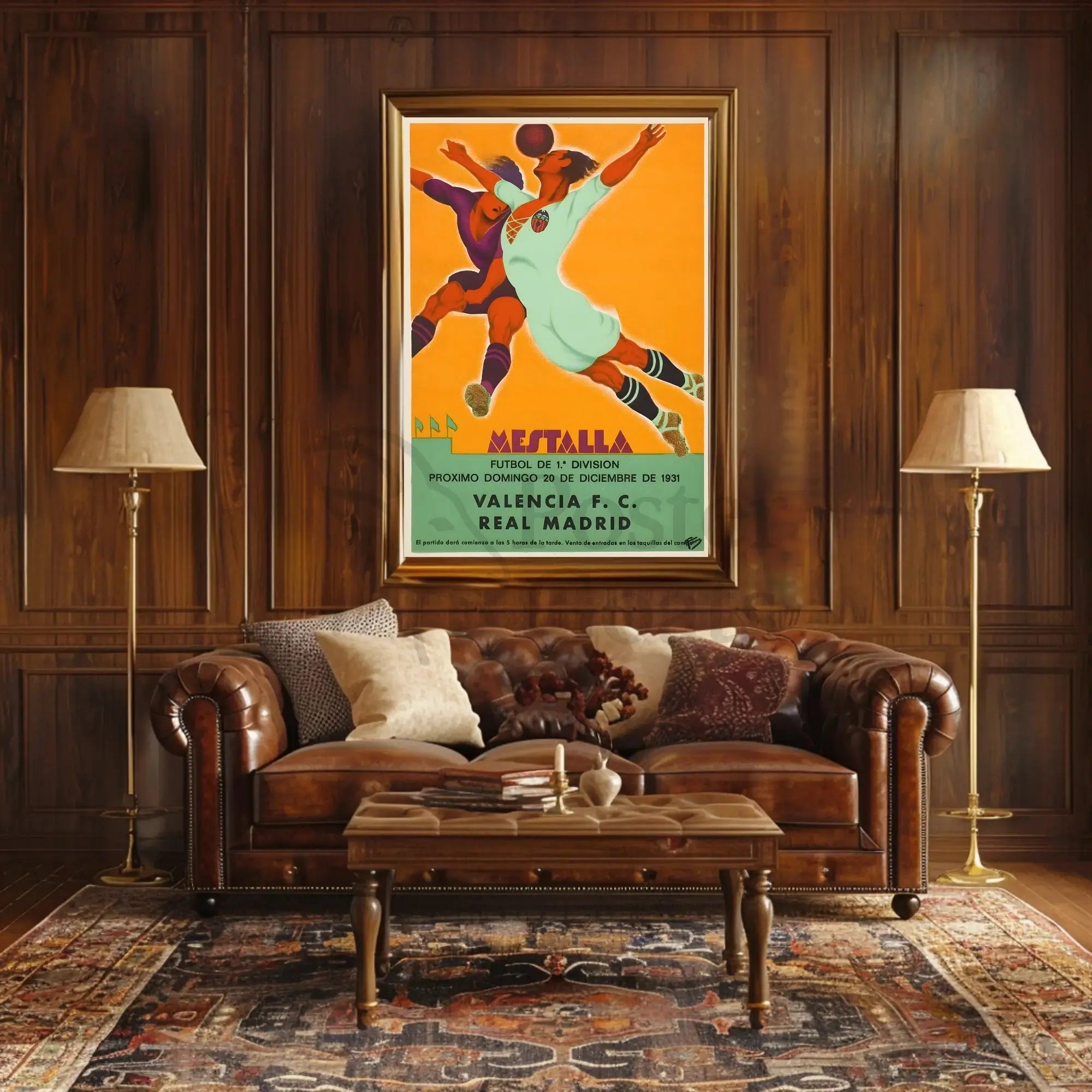 Valencia vs Real Madrid 1931 Vintage Sports Poster PosterGoat