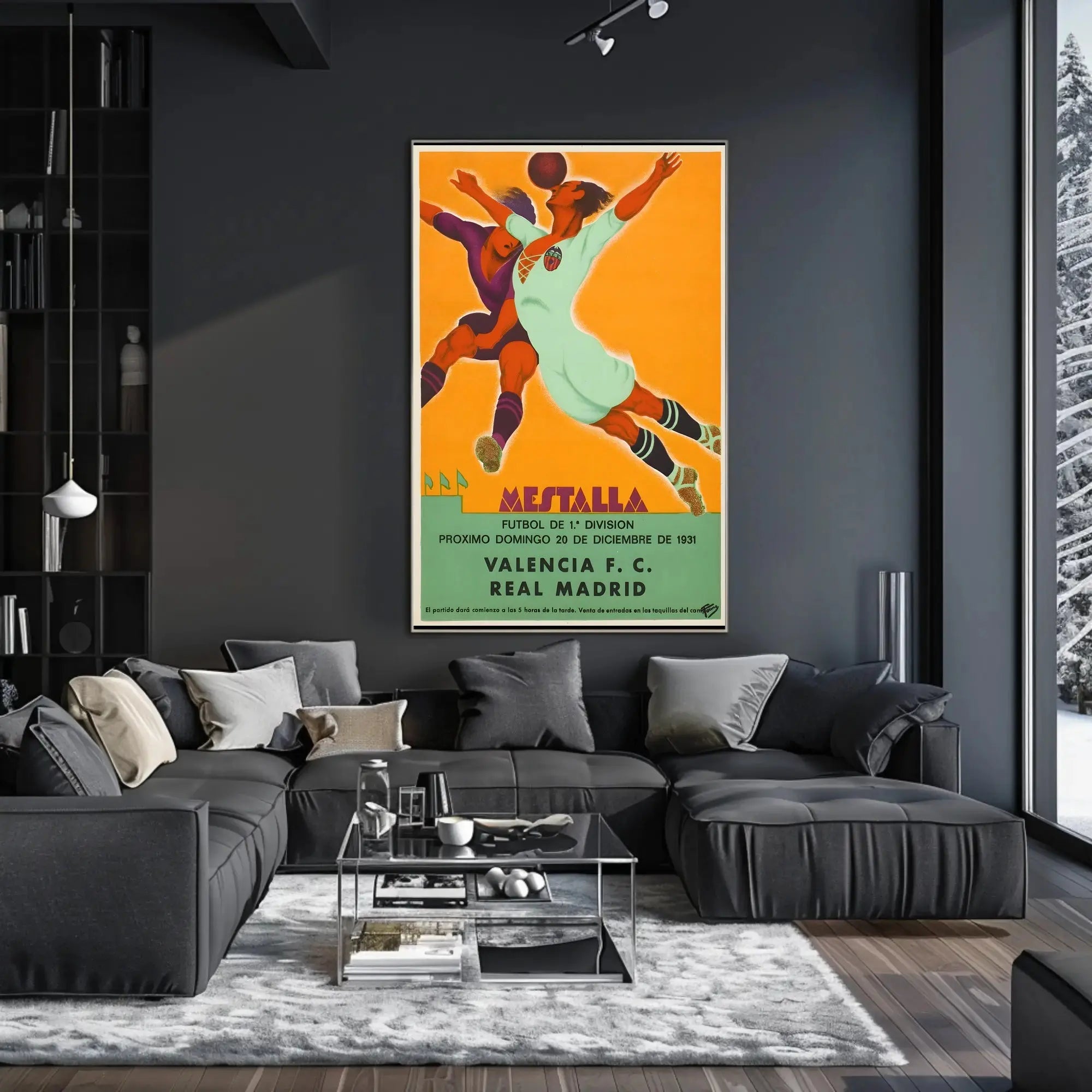 Valencia vs Real Madrid 1931 Vintage Sports Poster PosterGoat