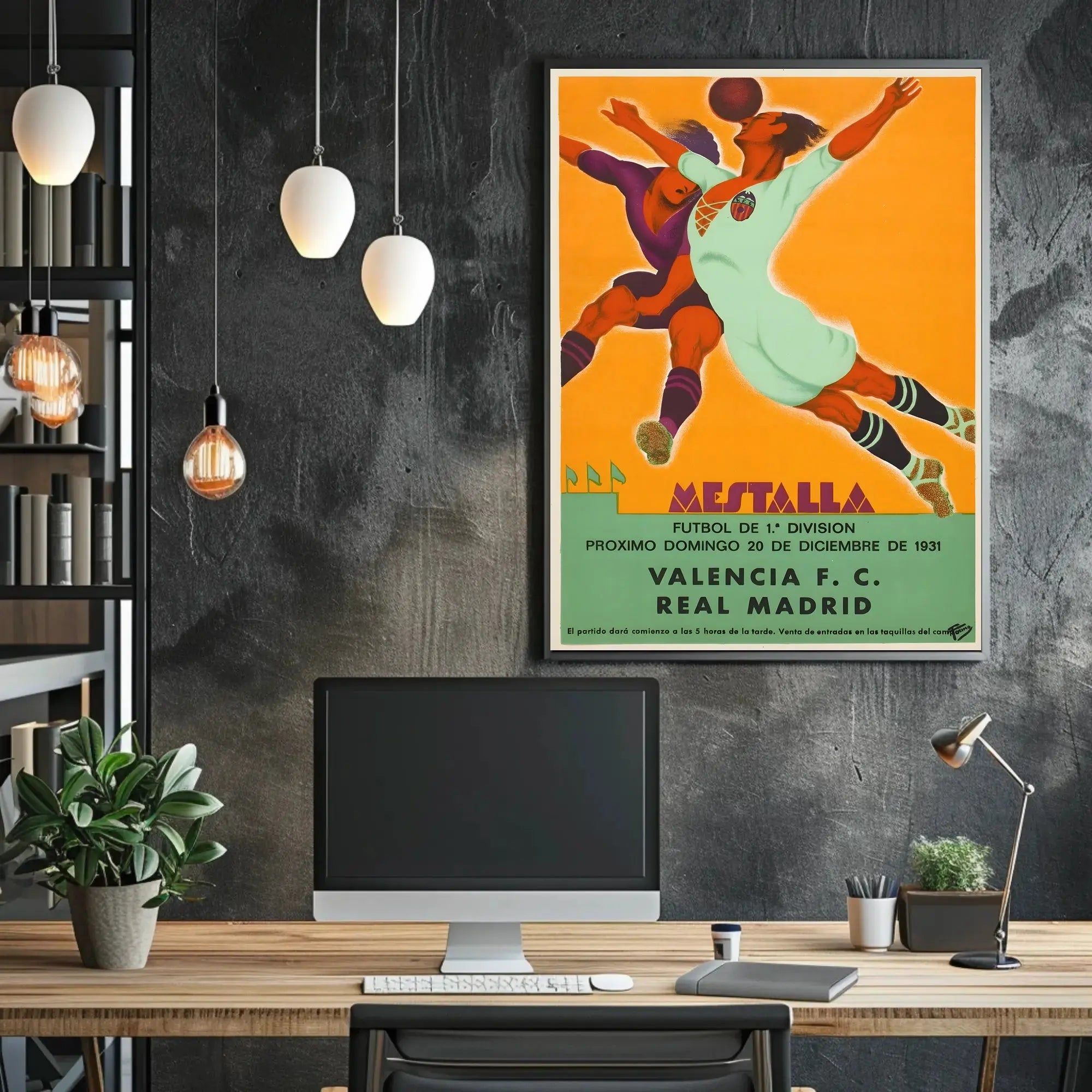 Valencia vs Real Madrid 1931 Vintage Sports Poster PosterGoat