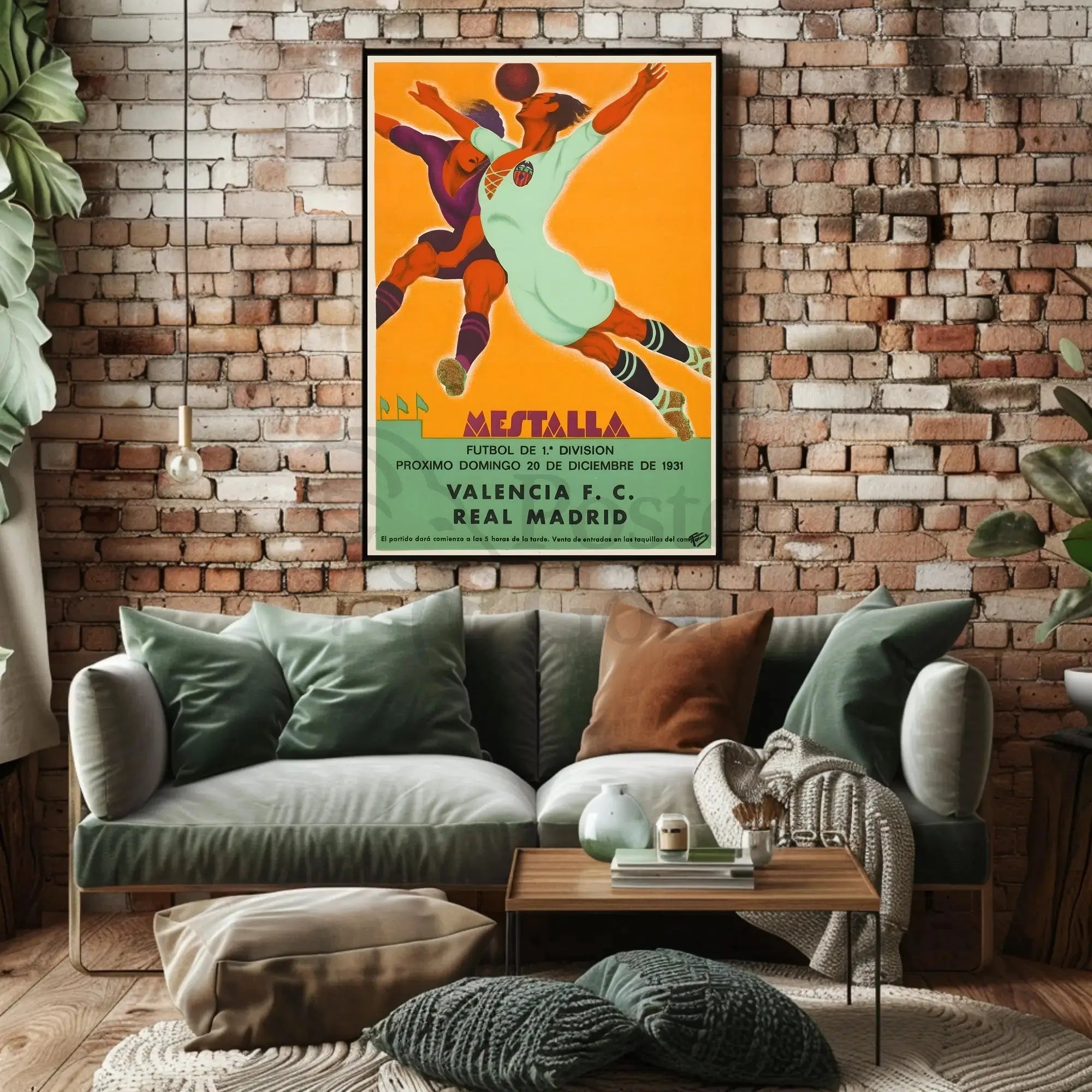 Valencia vs Real Madrid 1931 Vintage Sports Poster PosterGoat