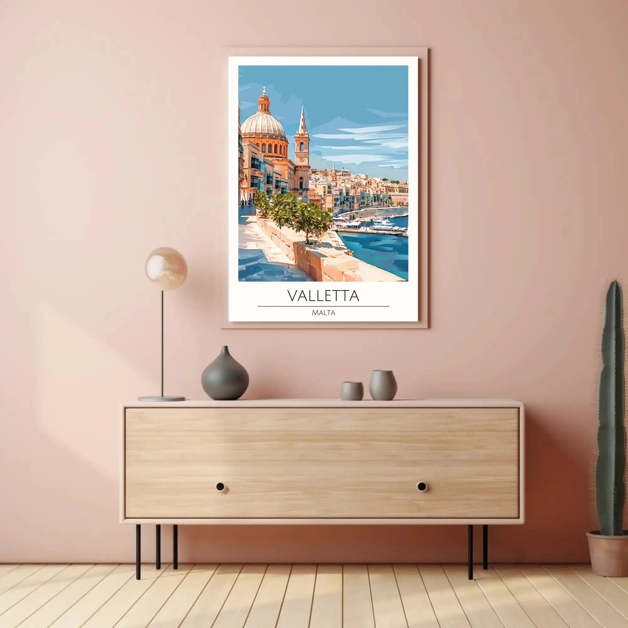 Valletta Malta Scenic Seascape Travel Poster PosterGoat