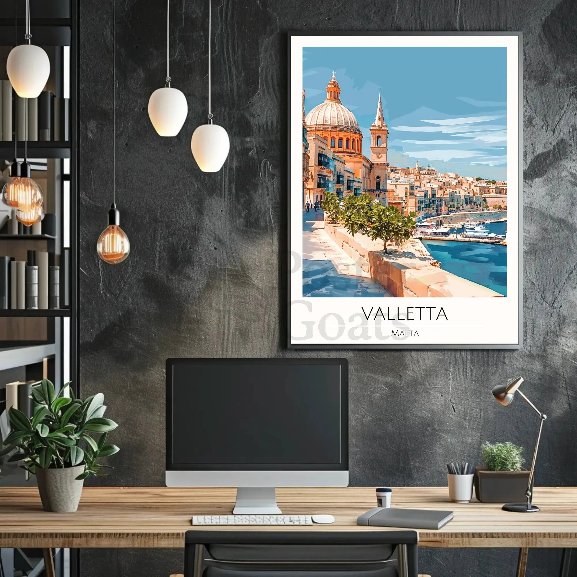 Valletta Malta Scenic Seascape Travel Poster PosterGoat