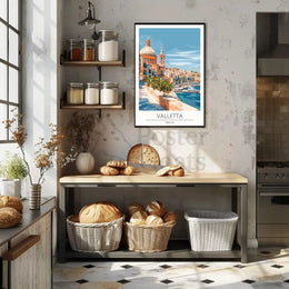 Valletta Malta Scenic Seascape Travel Poster PosterGoat