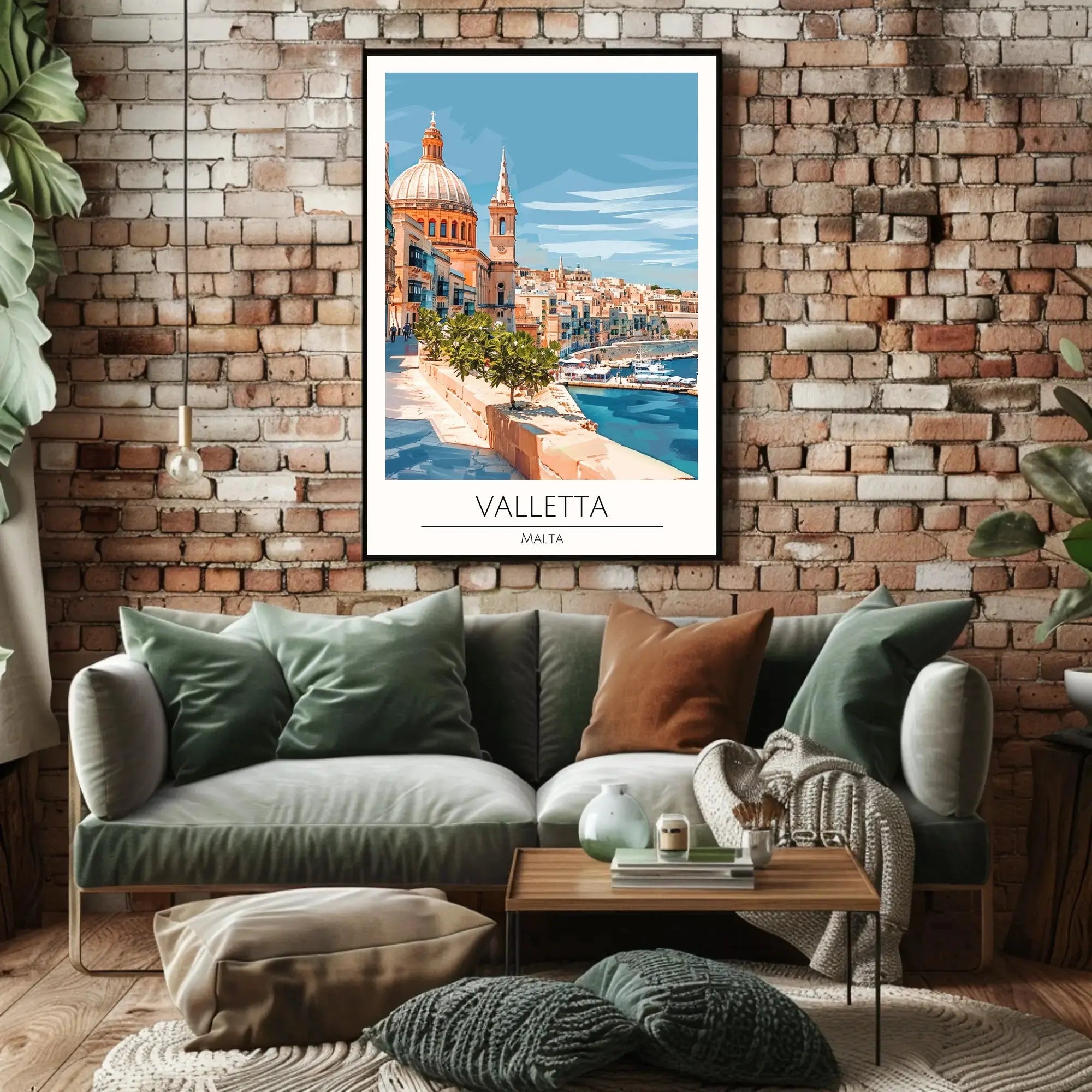 Valletta Malta Scenic Seascape Travel Poster PosterGoat