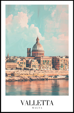 Valletta's Waterfront Charm in Modern Cityscape Poster PosterGoat