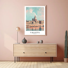 Valletta's Waterfront Charm in Modern Cityscape Poster PosterGoat