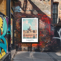 Valletta's Waterfront Charm in Modern Cityscape Poster PosterGoat