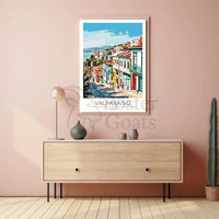 Valparaíso Street Scene: Vibrant Travel Poster PosterGoat