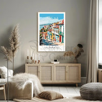 Valparaíso Street Scene: Vibrant Travel Poster PosterGoat