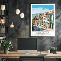 Valparaíso Street Scene: Vibrant Travel Poster PosterGoat