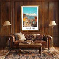 Valparaíso Vintage Scenic Cityscape Travel Poster PosterGoat