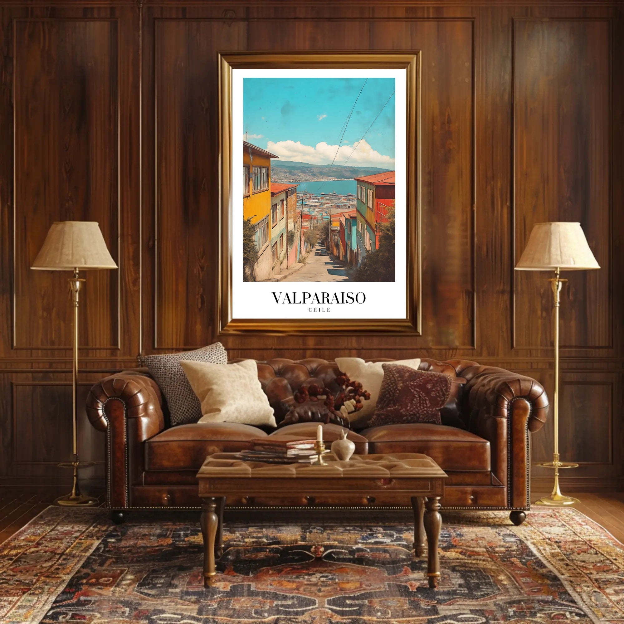 Valparaíso Vintage Scenic Cityscape Travel Poster PosterGoat