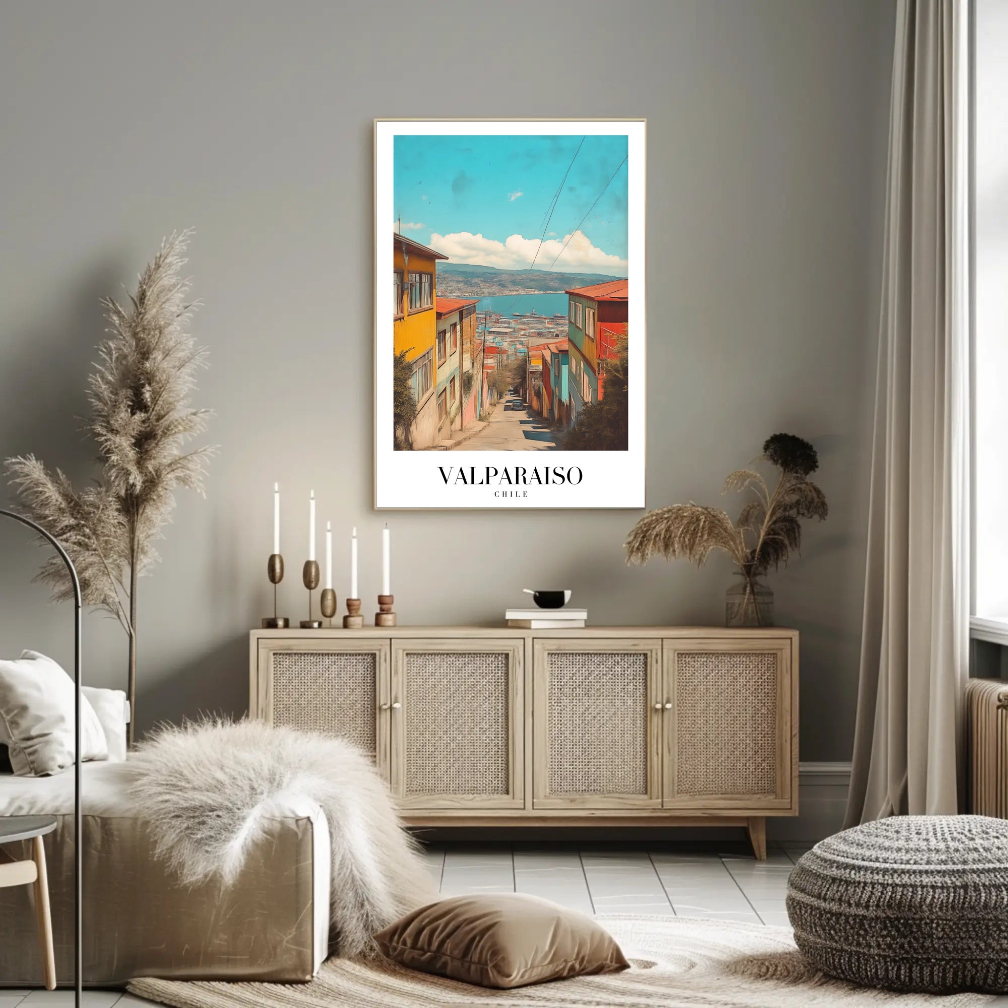 Valparaíso Vintage Scenic Cityscape Travel Poster PosterGoat