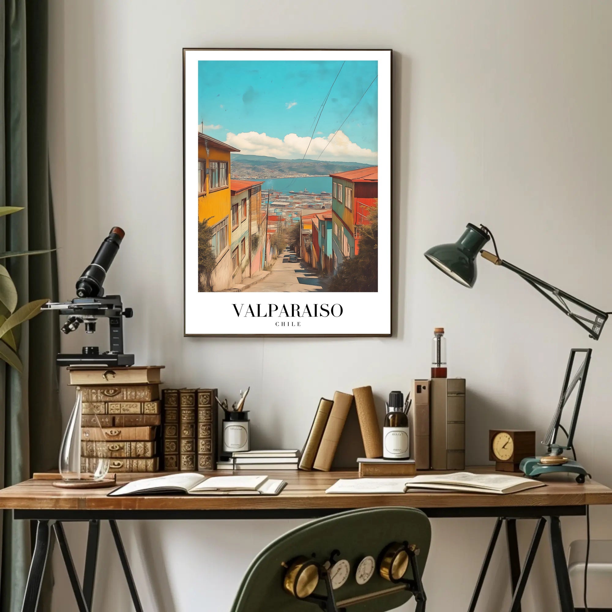 Valparaíso Vintage Scenic Cityscape Travel Poster PosterGoat