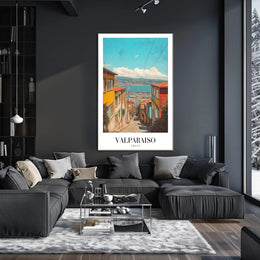 Valparaíso Vintage Scenic Cityscape Travel Poster PosterGoat