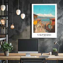 Valparaíso Vintage Scenic Cityscape Travel Poster PosterGoat