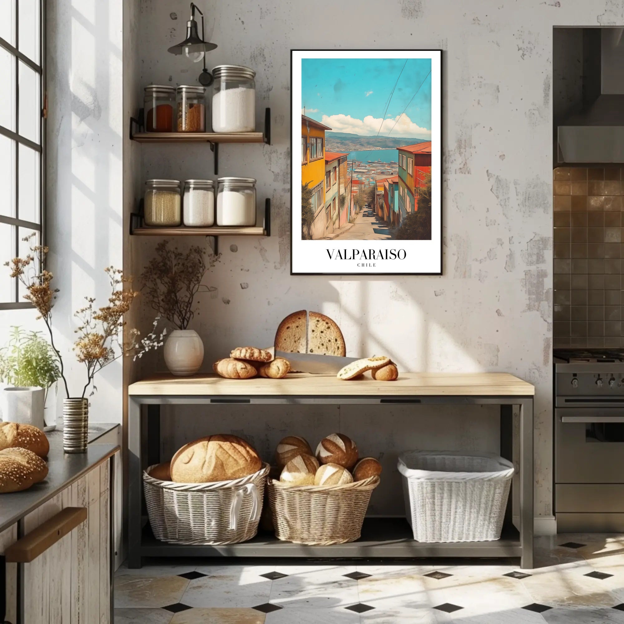 Valparaíso Vintage Scenic Cityscape Travel Poster PosterGoat