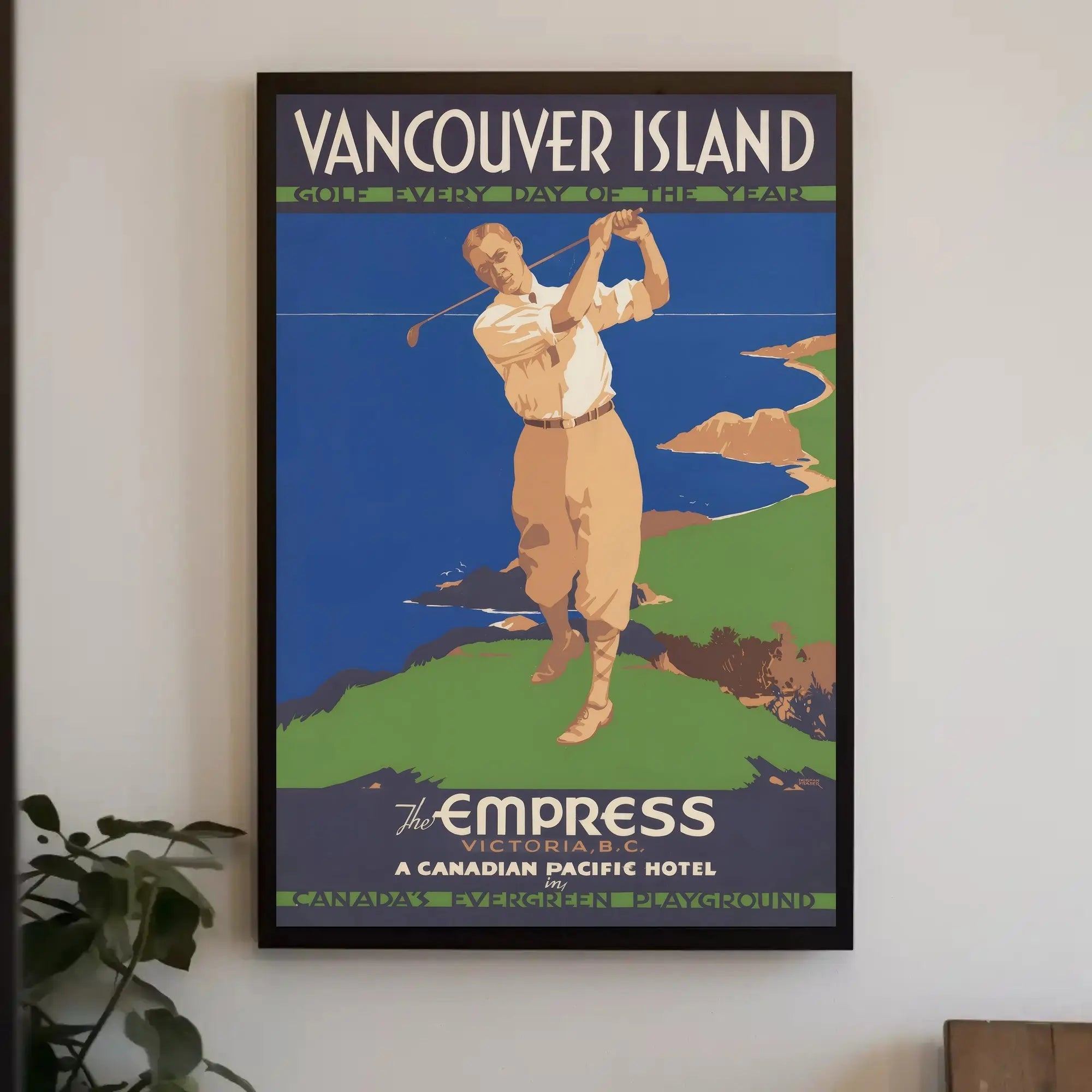 Vancouver Island Golf Leisure Vintage Travel Poster PosterGoat