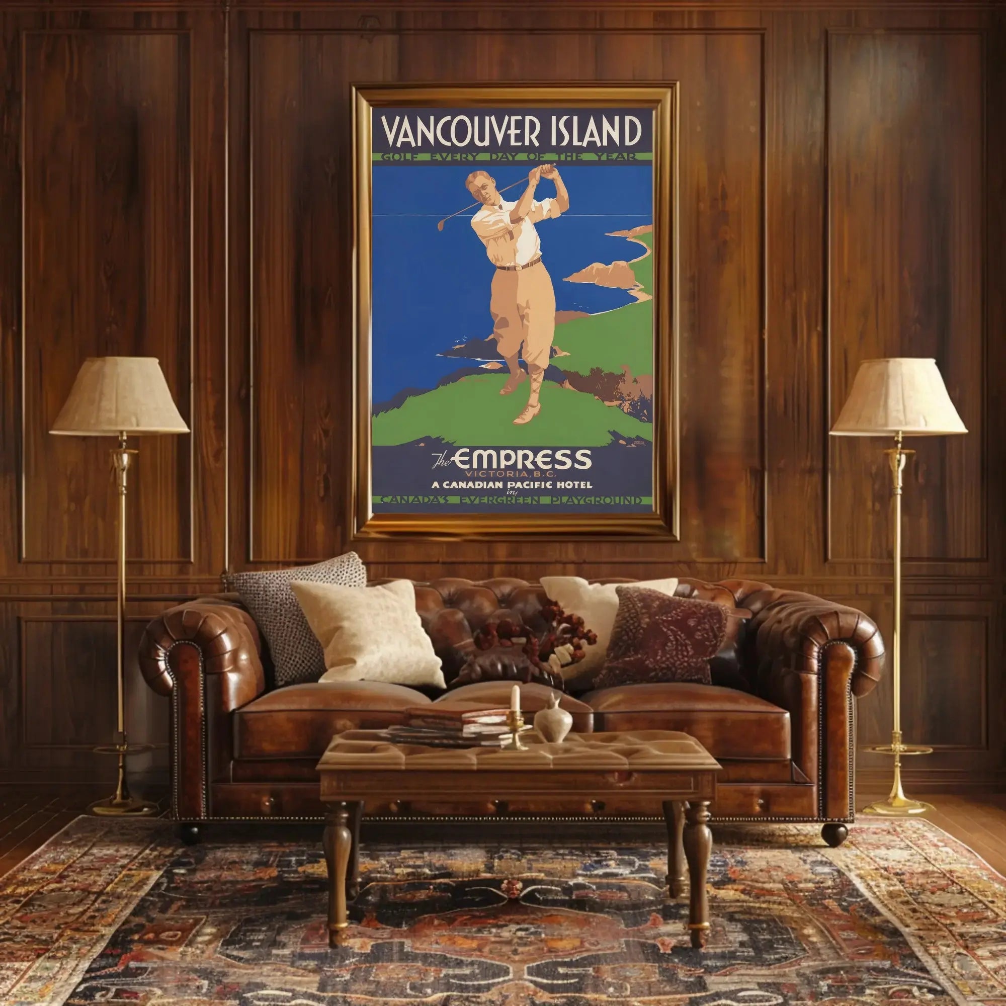 Vancouver Island Golf Leisure Vintage Travel Poster PosterGoat