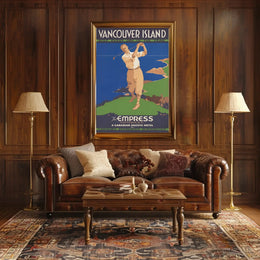 Vancouver Island Golf Leisure Vintage Travel Poster PosterGoat