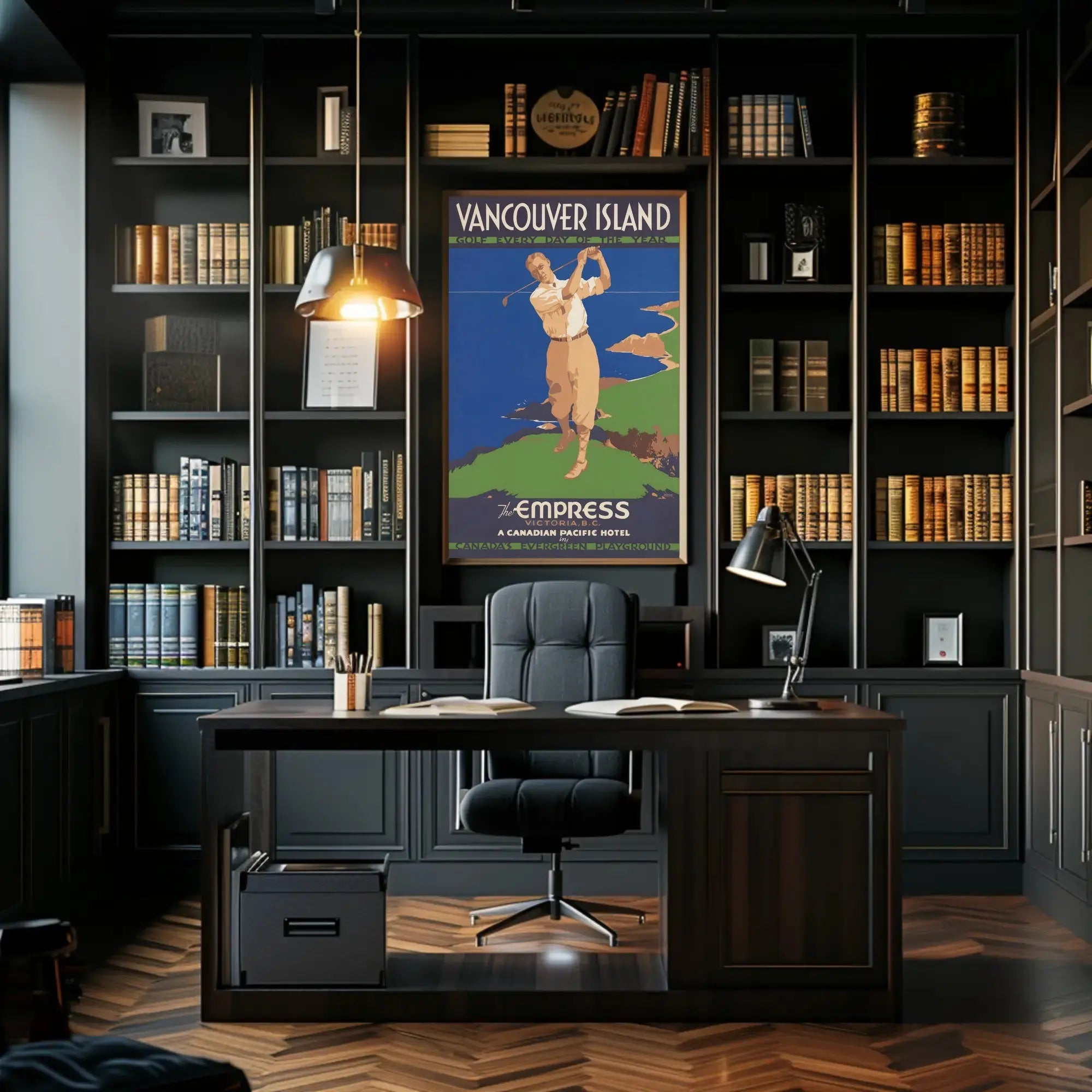 Vancouver Island Golf Leisure Vintage Travel Poster PosterGoat